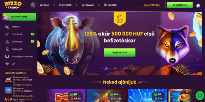 Bizzo Casino kifizetés gyors feldolgozás